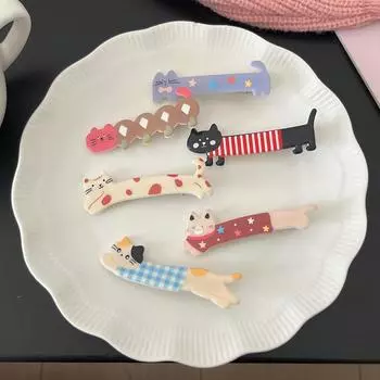 Мультяшная заколка для волос, милая кошачья форма, боковая челка, зажим для макияжа, инструменты для женщин, женская заколка для волос, головные уборы для девочек, аксессуары, подарки A1