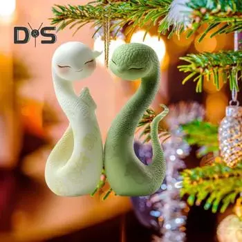 Мультяшная змея подвеска акриловая 2D плоская подвеска украшение белая змея зеленая змея подвеска для дома дерево автомобиль украшение интерьера 8 cm A