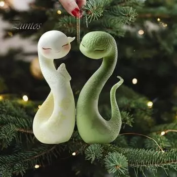 Мультяшная змея подвеска акриловая 2D плоская подвеска украшение белая змея зеленая змея подвеска для дома дерево автомобиль украшение интерьера 8 cm A