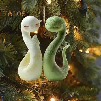 Мультяшная змея подвеска акриловая 2D плоская подвеска украшение белая змея зеленая змея подвеска для дома дерево автомобиль украшение интерьера 8 cm A