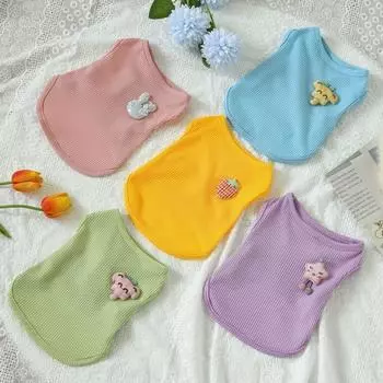 Мультяшная звезда/слон/кролик питомец вафельная майка мягкая собака летняя одежда лето L фиолетовый