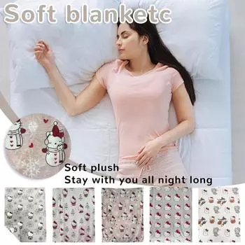 Мультяшное фланелевое одеяло, диванное одеяло, простыня, диванное одеяло на Рождество и Хэллоуин, маленькое одеяло One Size
