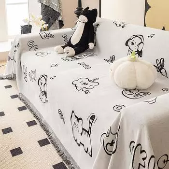 Мультяшное милое полотенце для дивана из шенилла Four Seasons Universal Non-Slip All-Inclusive Sofa Cover Universal Cover High Sense Cover Fabric 180*130cm
