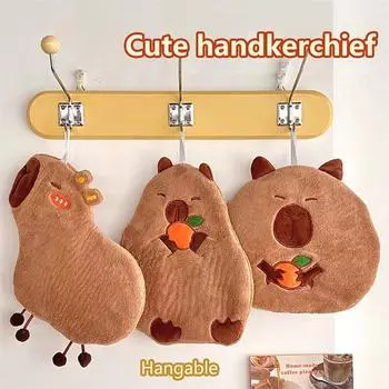 Мультяшное полотенце для рук, милое подвесное полотенце для кухни, ванной комнаты, мочалка для лица, морская свинка, коралловый флис, быстросохнущее полотенце