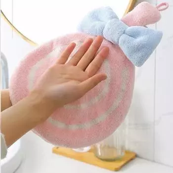 Мультяшное полотенце для рук, мягкое, впитывающее, коралловое, бархатное, вышитое, приятное для кожи, микрофибра, леденец, салфетка для протирки для кухни, ванной комнаты
