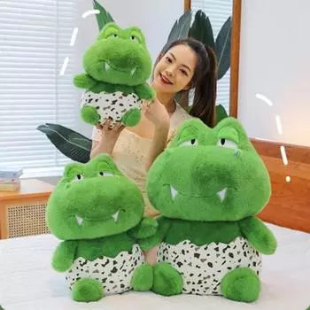 Мультяшное яйцо динозавра, плюшевые игрушки динозавра, креативная мягкая кукла крокодила-дракона, мягкая подушка для сна ребенка, подарки для детей 35cm