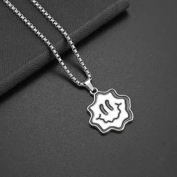 Мультяшное титановое стальное хип-хоп ожерелье Волна Смайлик Лицо Личность Подвеска Сплав Подвеска Ювелирные изделия Ожерелье из титановой стали