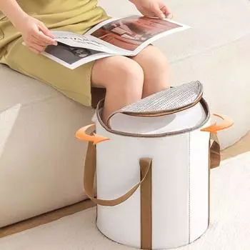 Мультяшное ведро для замачивания ног, складная сумка для мытья ног, ванна для ног с защитой от протекания, спа-бассейн синий