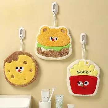 Мультяшное выпечное кухонное полотенце для рук, впитывающее, быстросохнущее, толстое, детское, кораллового флиса, мягкое и милое, для еды красный