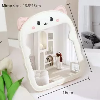 Мультяшное зеркало для переодевания, зеркало для макияжа, толстое складное откидное, студенческое портативное компактное зеркало для макияжа, настольное зеркало