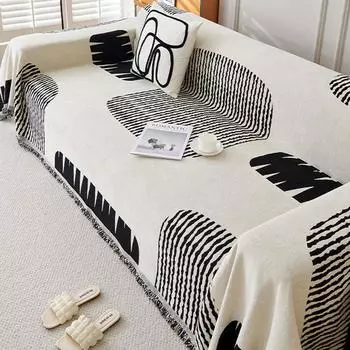 Мультяшное жаккардовое мягкое покрывало для дивана, полотенце-одеяло с изысканными кисточками, пледы для гостиной, коврик для кемпинга и пикника на открытом воздухе 180x130cm