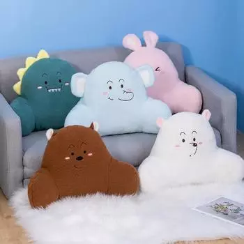 Мультяшное животное Динозавр Медведь Кролик Слон Офисная подушка Подушка на талию Подушка-косточка Плюшевая подушка на талию Подушка на талию Look at the specification drawing