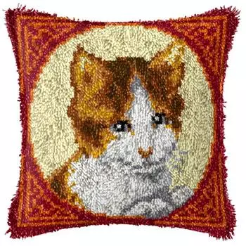 Мультяшное животное кошка вышивка крючком с петлями подушка узелковая вышивка набор для вышивания сделай сам ручные крючки вязаный ковер крючок для защелки коврики