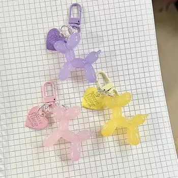 Мультяшные акриловые воздушные шары с собакой брелки для женщин Y2k сумка кулон пара автомобиль брелок ювелирные изделия подарок украшения аксессуары