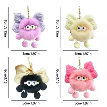 Мультяшные брикеты, мягкие плюшевые подвески, брелки, изысканные, милые, кукольные, с бантом, брелки, сумка, автомобиль, подвеска, подарок бежевый