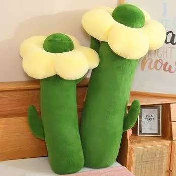 Мультяшные бытовые игрушки Одна ветка рапсовый цветок плюшевые растения декор для кровати украшение комнаты подарок-сюрприз на день рождения 80cm зелёный