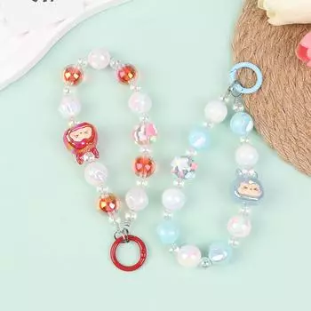 Мультяшные цепочки для мобильных телефонов, женские милые браслеты из бисера, анти-потерянные цепочки для мобильных телефонов, полезные аксессуары, брелки для девочек