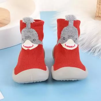 Мультяшные детские комнатные туфли для малышей, корейская версия до середины икры, осенние детские носки-обувь, детские носки для пола с мягкой подошвой и противоскользящим покрытием 11.5cm