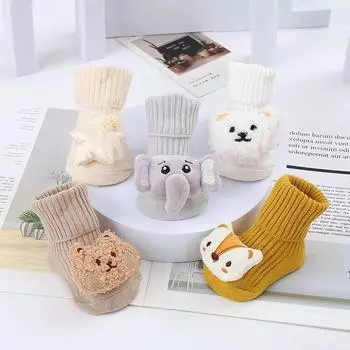Мультяшные детские носки для девочек и мальчиков, нескользящие, мягкие, хлопковые, весенне-осенние, для малышей, для дома, носки для детей S (0-1Y)