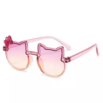 Мультяшные детские солнцезащитные очки с бантиком и кошачьими ушками, устойчивые к УФ-лучам, супер милые детские солнцезащитные очки, детские солнцезащитные очки