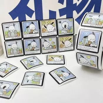 Мультяшные двумерные наклейки в рулонах с изображением маленькой собаки-пачи Ins Style Minority, простые наклейки для ручного счета, уплотнительная паста, сделай сам 500 Sheets [1 Volume]]