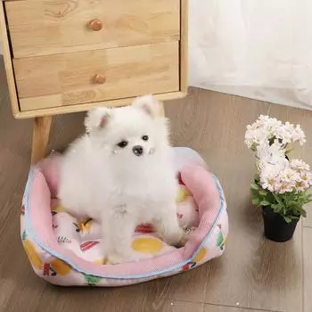 Мультяшные фрукты Летнее гнездо для домашних животных Сэндвич-сетка Гнездо для собак и кошек Маленькие и средние собаки S: 45 * 35CM