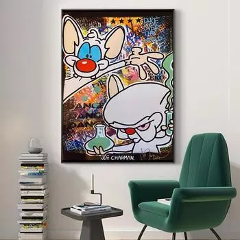 Мультяшные граффити и масляная живопись захватывают мир. Поп-плакаты в стиле уличного искусства, висячие картины в гостиной. 21cm30cm NoFrame