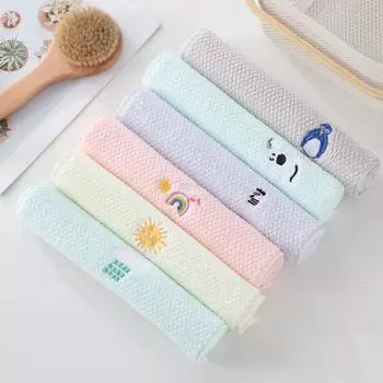 Мультяшные хлопковые детские полотенца, мягкие, удобные, моющие полотенца для лица для детей, банное полотенце для новорожденных, мочалка для душа, носовой платок