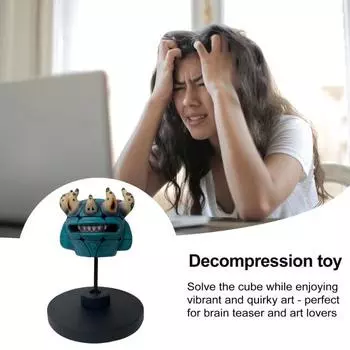 Мультяшные инопланетяне, скульптура, кубик, игрушка, снятие стресса, тревожности, для детей, подростков, взрослых, головоломка, куб