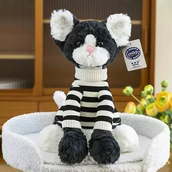 Мультяшные камни Девин Кот Плюшевая игрушка Маленькая лиса Офисный стол Милый питомец Висячее ухо Собака Украшение для дома 23cm0.18kg