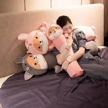 Мультяшные коты, мягкие игрушки, кавайные мягкие куклы, тоторо, кролик, олень, тигр, свинья, дети, плюшевые куклы, подарок для девочек 80cm