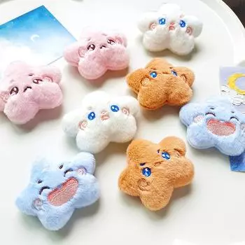 Мультяшные креативные плюшевые куклы-звезды, броши для женщин и девочек, милый рюкзак, одежда, украшения, аксессуары, подарки розовый