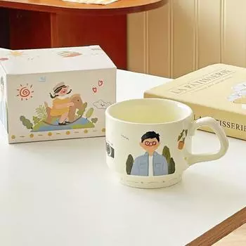 Мультяшные Креативные Семейные Керамические Составные Кружки Персональные Специальные Бытовые Чашки для Питья Сувенирный Подарок Подарки 340ML