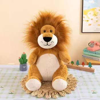 Мультяшные Лесные Животные Кукла Лев Плюшевая Игрушка Праздничный Подарок на День Защиты Детей Король Лев Мальчик 35cm0.27kg львиный