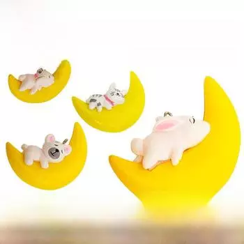 Мультяшные лунные медведи и кролики для дайвинга в аквариумах Moon Rabbit with fishing line and ball