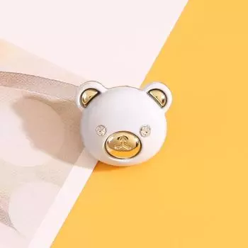 Мультяшные металлические пуговицы, милая голова медведя, аксессуары для одежды, универсальный детский свитер, куртка, декоративные красивые пуговицы 1 #white * 28L = 18.0 MM * round