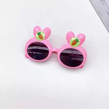 Мультяшные милые детские солнцезащитные очки Кролик Девочка Жареные уличные фото Пляжные очки Модные детские солнцезащитные очки