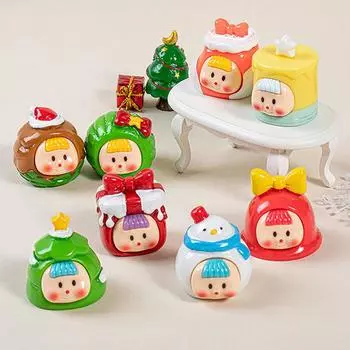 Мультяшные милые рождественские кукольные украшения, украшения для ландшафта, миниатюрные фигурки, креативные украшения для дома своими руками, аксессуары для подарков