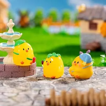 Мультяшные милые серебристые желтые цыплята, украшения, креативные поделки из смолы, креативные мультяшные животные, аксессуары для украшения A4