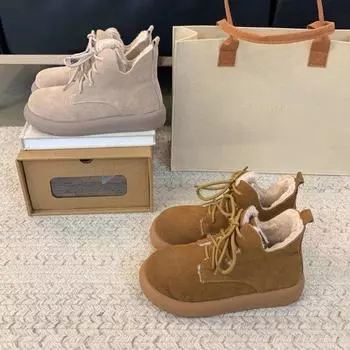 Мультяшные милые толстые тапочки с меховой подкладкой, женская верхняя одежда, домашняя теплая толстая хлопковая обувь, женская обувь 35 абрикосовый