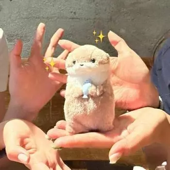 Мультяшные милые выдры держат рыбу плюшевая кукла с цепью креативные кавайные брелоки подвеска ювелирные изделия школьная сумка кошелек подвески OneSize