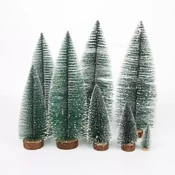 Мультяшные мини-украшения на рождественскую елку, поделки, миниатюрные заснеженные сосны, украшения своими руками, настольные мини-рождественские украшения, подарки