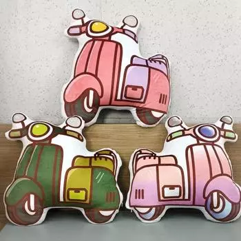 Мультяшные мотоциклы, плюшевые игрушки, мягкие куклы, мягкая подушка, домашний декор, мягкие игрушки для автомобилей, кукла, мягкие игрушки для детей, мальчиков, подарки 40x40cm розовый