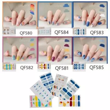 Мультяшные наклейки для ногтей, полные наклейки, матовые наклейки для ногтей One Size