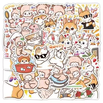 Мультяшные наклейки овца котенок DIY украшения очаровательные детские классические наклейки DIY мультяшные животные граффити наклейки детский подарок Sets