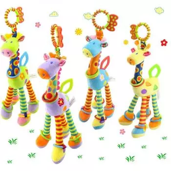 Мультяшные плюшевые игрушки жирафы из полипропиленового хлопка погремушки в виде жирафа для новорожденных Подарки для малышей style C