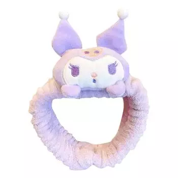 Мультяшные плюшевые милые супер милые аксессуары для волос мытье лица макияж обруч для волос плюшевая кукла головной убор повязка для волос One Size фиолетовый