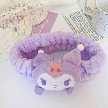 Мультяшные плюшевые милые супер милые аксессуары для волос мытье лица макияж обруч для волос плюшевая кукла головной убор повязка для волос One Size фиолетовый