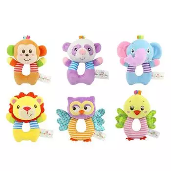 Мультяшные погремушки, плюшевые игрушки, плюшевые колокольчики с животными, успокаивающие детские игрушки, образовательные игрушки-головоломки monkey