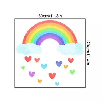 Мультяшные радужные облака светящиеся настенные наклейки для детской спальни обои 19x29cm